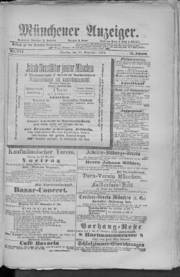 Münchener Anzeiger (Münchner neueste Nachrichten) Dienstag 18. November 1879