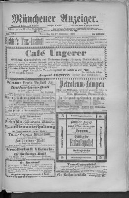 Münchener Anzeiger (Münchner neueste Nachrichten) Donnerstag 20. November 1879