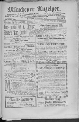 Münchener Anzeiger (Münchner neueste Nachrichten) Sonntag 30. November 1879