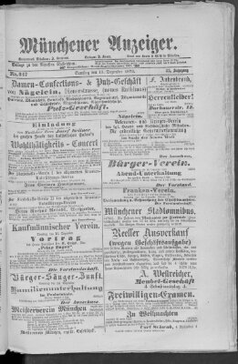 Münchener Anzeiger (Münchner neueste Nachrichten) Samstag 13. Dezember 1879