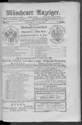 Münchener Anzeiger (Münchner neueste Nachrichten) Freitag 19. Dezember 1879