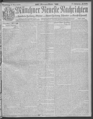 Münchner neueste Nachrichten Samstag 9. Mai 1896