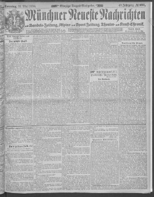 Münchner neueste Nachrichten Sonntag 31. Mai 1896