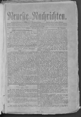 Neueste Nachrichten (Münchner neueste Nachrichten) Dienstag 1. April 1879