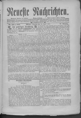 Neueste Nachrichten (Münchner neueste Nachrichten) Sonntag 13. April 1879