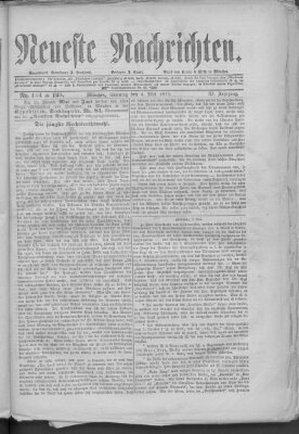 Neueste Nachrichten (Münchner neueste Nachrichten) Sonntag 4. Mai 1879