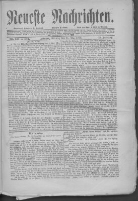 Neueste Nachrichten (Münchner neueste Nachrichten) Sonntag 11. Mai 1879