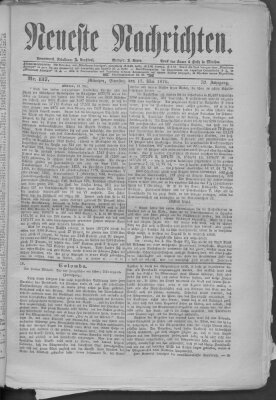 Neueste Nachrichten (Münchner neueste Nachrichten) Samstag 17. Mai 1879