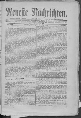 Neueste Nachrichten (Münchner neueste Nachrichten) Mittwoch 21. Mai 1879