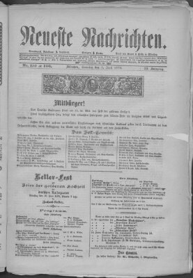 Neueste Nachrichten (Münchner neueste Nachrichten) Sonntag 8. Juni 1879