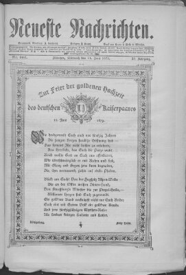 Neueste Nachrichten (Münchner neueste Nachrichten) Mittwoch 11. Juni 1879