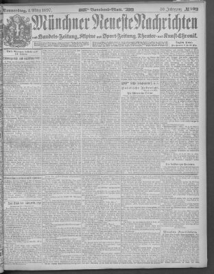 Münchner neueste Nachrichten Donnerstag 4. März 1897