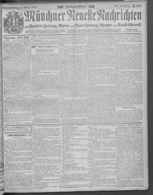 Münchner neueste Nachrichten Donnerstag 4. März 1897