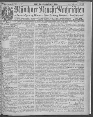 Münchner neueste Nachrichten Donnerstag 11. März 1897