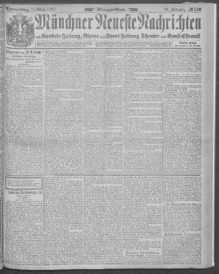 Münchner neueste Nachrichten Donnerstag 11. März 1897