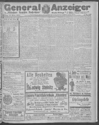 Münchner neueste Nachrichten Freitag 19. März 1897