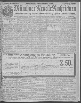 Münchner neueste Nachrichten Sonntag 28. März 1897