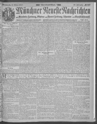 Münchner neueste Nachrichten Mittwoch 31. März 1897