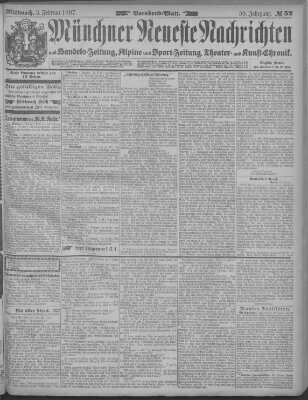 Münchner neueste Nachrichten Mittwoch 3. Februar 1897