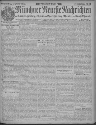 Münchner neueste Nachrichten Donnerstag 4. Februar 1897