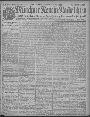 Münchner neueste Nachrichten Montag 8. Februar 1897