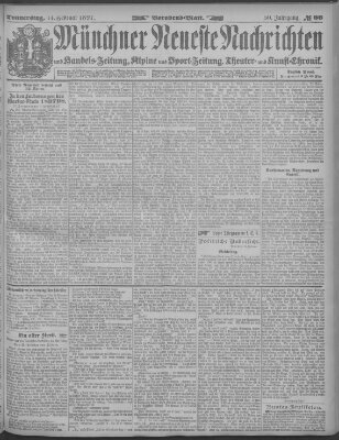 Münchner neueste Nachrichten Donnerstag 11. Februar 1897