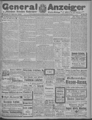 Münchner neueste Nachrichten Mittwoch 17. Februar 1897