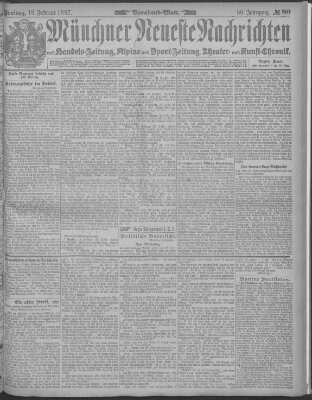 Münchner neueste Nachrichten Freitag 19. Februar 1897