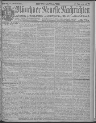 Münchner neueste Nachrichten Freitag 19. Februar 1897