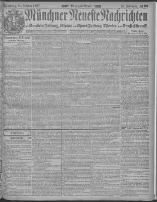 Münchner neueste Nachrichten Samstag 20. Februar 1897