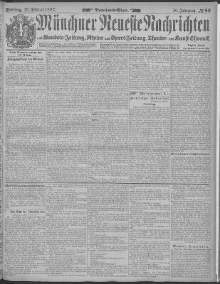 Münchner neueste Nachrichten Freitag 26. Februar 1897