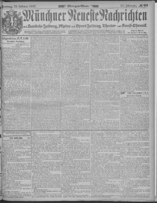 Münchner neueste Nachrichten Freitag 26. Februar 1897