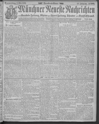 Münchner neueste Nachrichten Donnerstag 2. Mai 1895