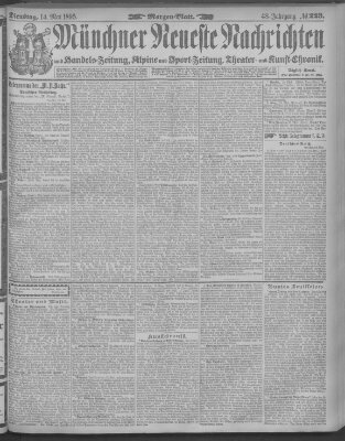 Münchner neueste Nachrichten Dienstag 14. Mai 1895