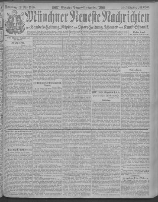 Münchner neueste Nachrichten Sonntag 19. Mai 1895