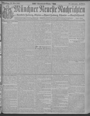 Münchner neueste Nachrichten Dienstag 28. Mai 1895