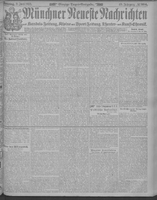 Münchner neueste Nachrichten Sonntag 9. Juni 1895