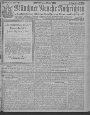 Münchner neueste Nachrichten Mittwoch 12. Juni 1895