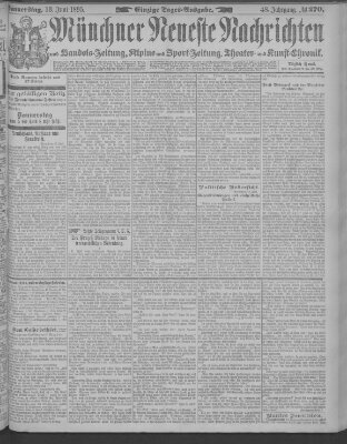 Münchner neueste Nachrichten Donnerstag 13. Juni 1895