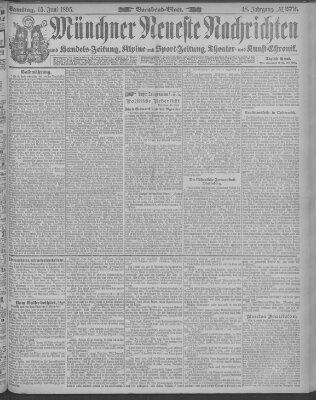 Münchner neueste Nachrichten Samstag 15. Juni 1895