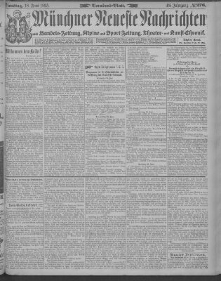 Münchner neueste Nachrichten Dienstag 18. Juni 1895