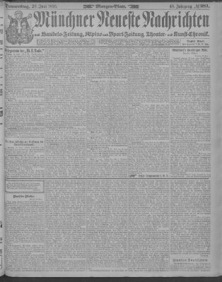 Münchner neueste Nachrichten Donnerstag 20. Juni 1895