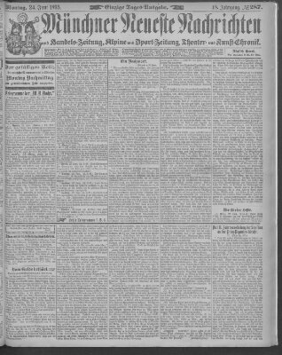 Münchner neueste Nachrichten Montag 24. Juni 1895