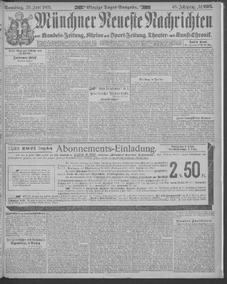 Münchner neueste Nachrichten Samstag 29. Juni 1895