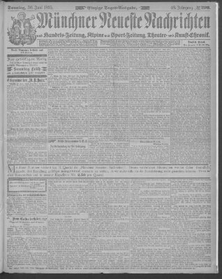 Münchner neueste Nachrichten Sonntag 30. Juni 1895