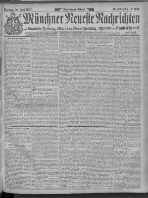 Münchner neueste Nachrichten Freitag 28. Juli 1893