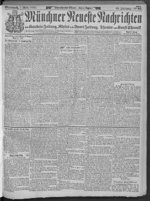 Münchner neueste Nachrichten Mittwoch 1. März 1893