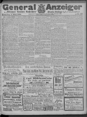 Münchner neueste Nachrichten Donnerstag 2. März 1893