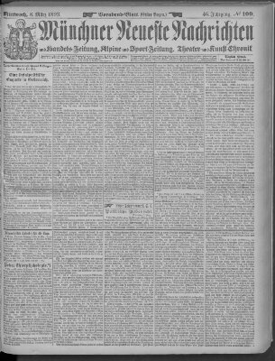 Münchner neueste Nachrichten Mittwoch 8. März 1893