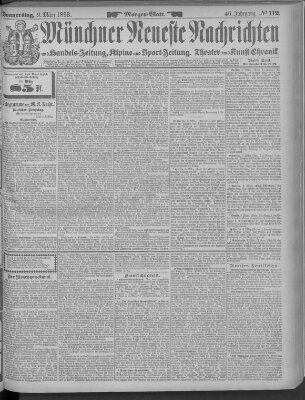 Münchner neueste Nachrichten Donnerstag 9. März 1893